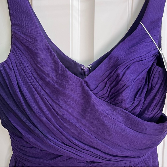 JCrew Womens Silk Chiffon Heidi Dress in Royal Purple, Size 0P - Picture 5 of 8